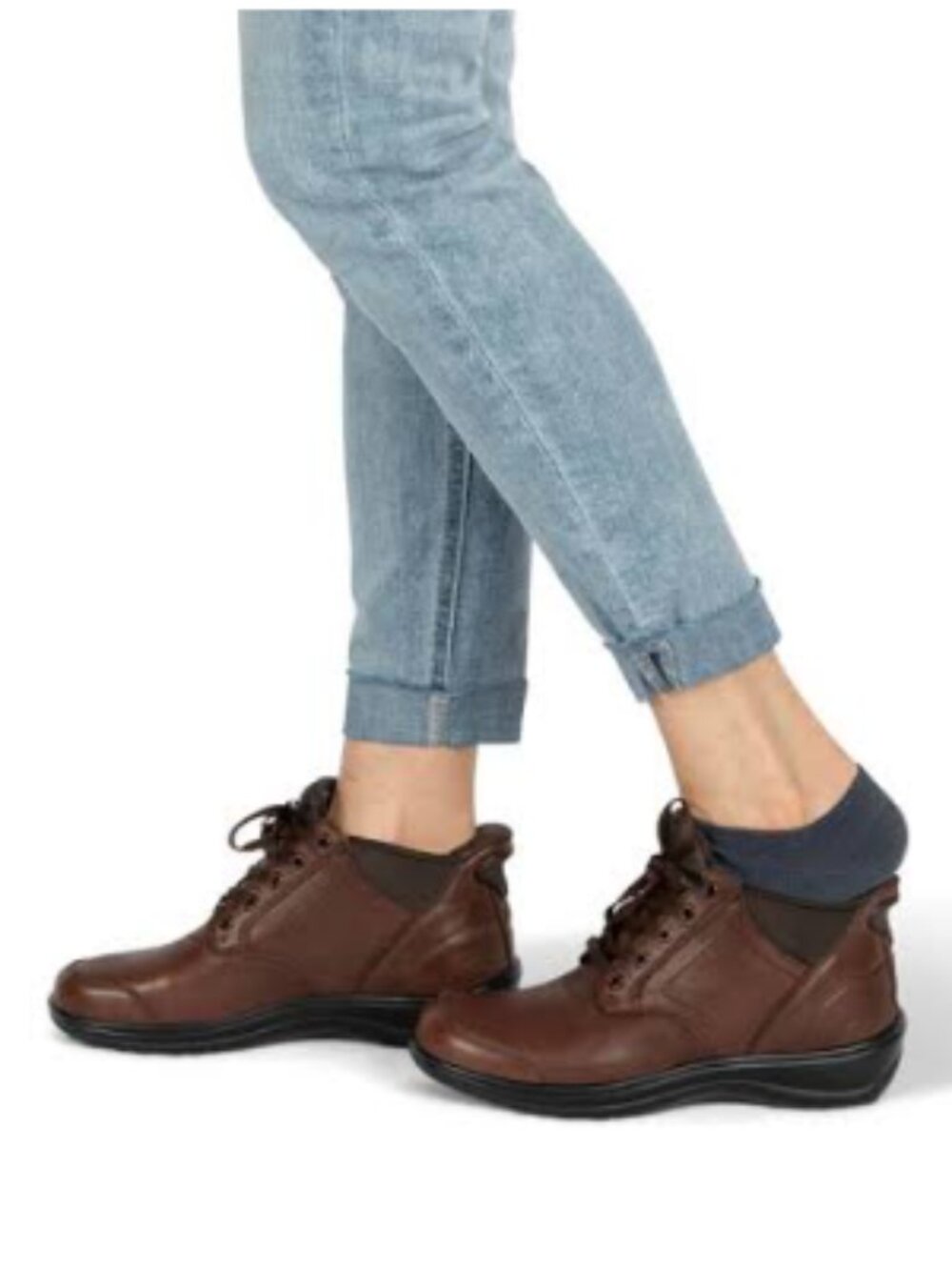 Orthofeet Orthopedic Leather Hands-Free Rosel Boots Brown womens size 8